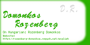 domonkos rozenberg business card